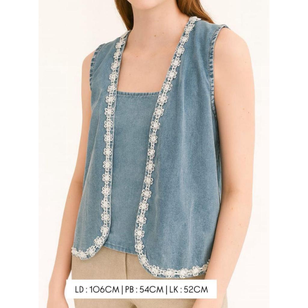 Vest Wanita, Denim, bordir 1272 Kemayu