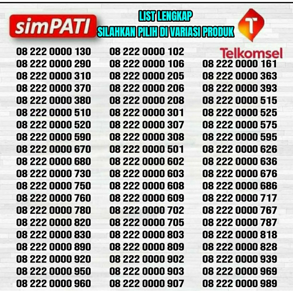 Nomor Cantik Telkomsel - Nomor Cantik Simpati - Nomor Cantik Telkomsel Simpati - Nomer Cantik Telkom