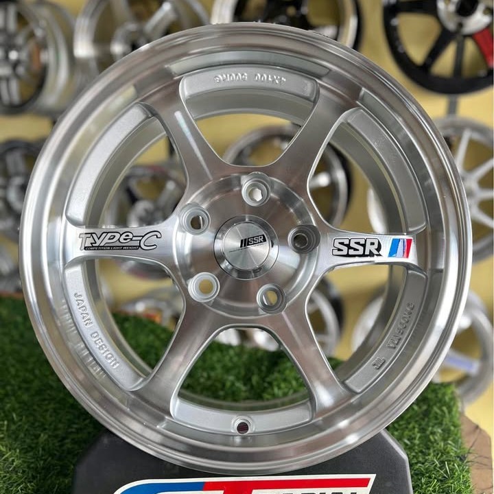 Velg SSR Type C Ring 15 Pcd 5x114.3 Lebar 7 Et 38 Warna Silver Machine Face Lip | Velg Mobil SSR Lub