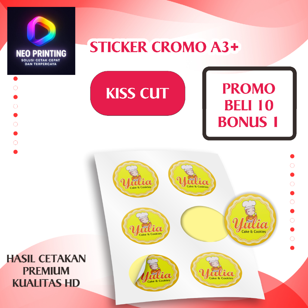 Cetak Stiker Chromo A3+ | Cetak Stiker A3+ | Cetak Stiker Label