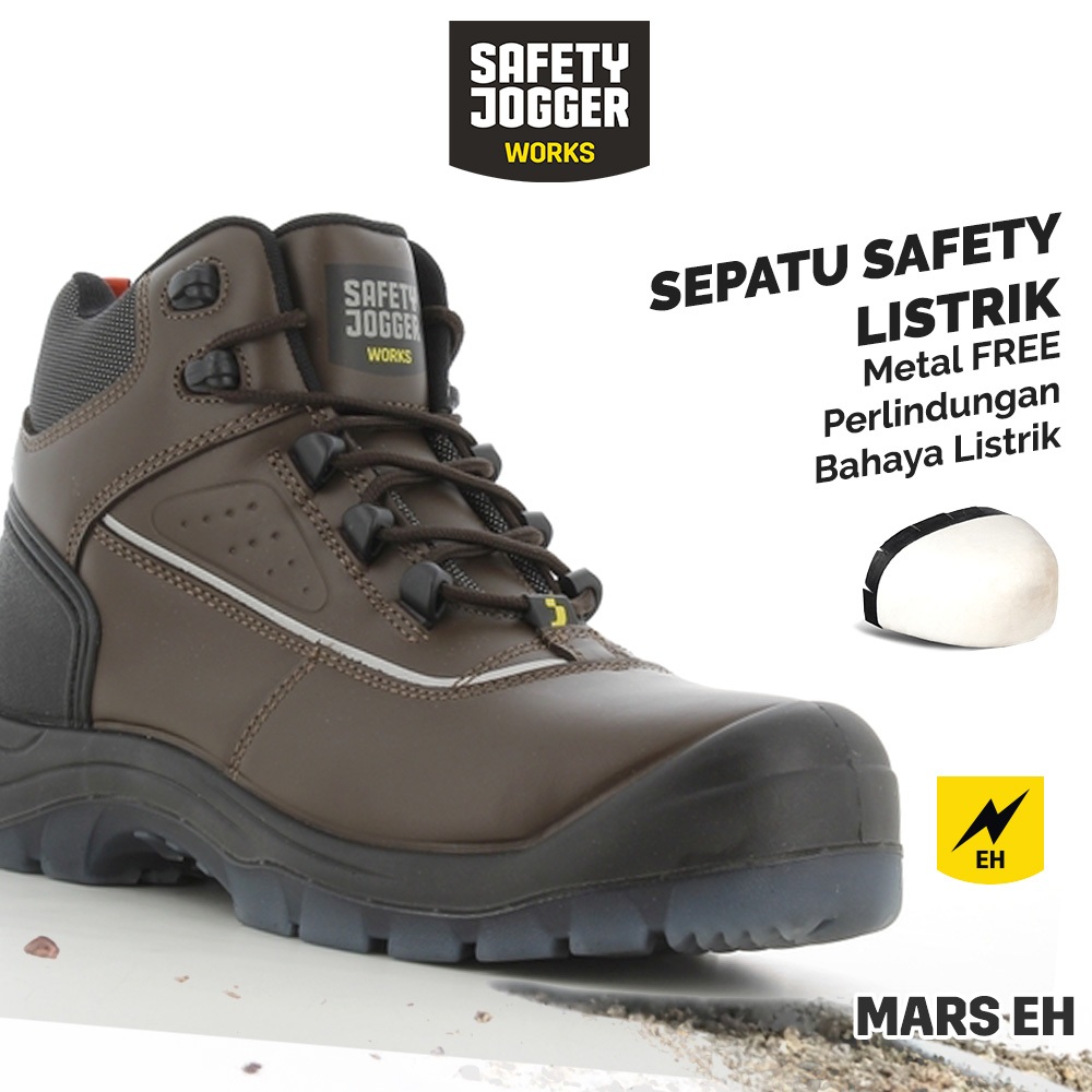 Sepatu Safety Jogger Works Mars EH Mid Tahan Listrik Composite Free Metal Safety Shoes