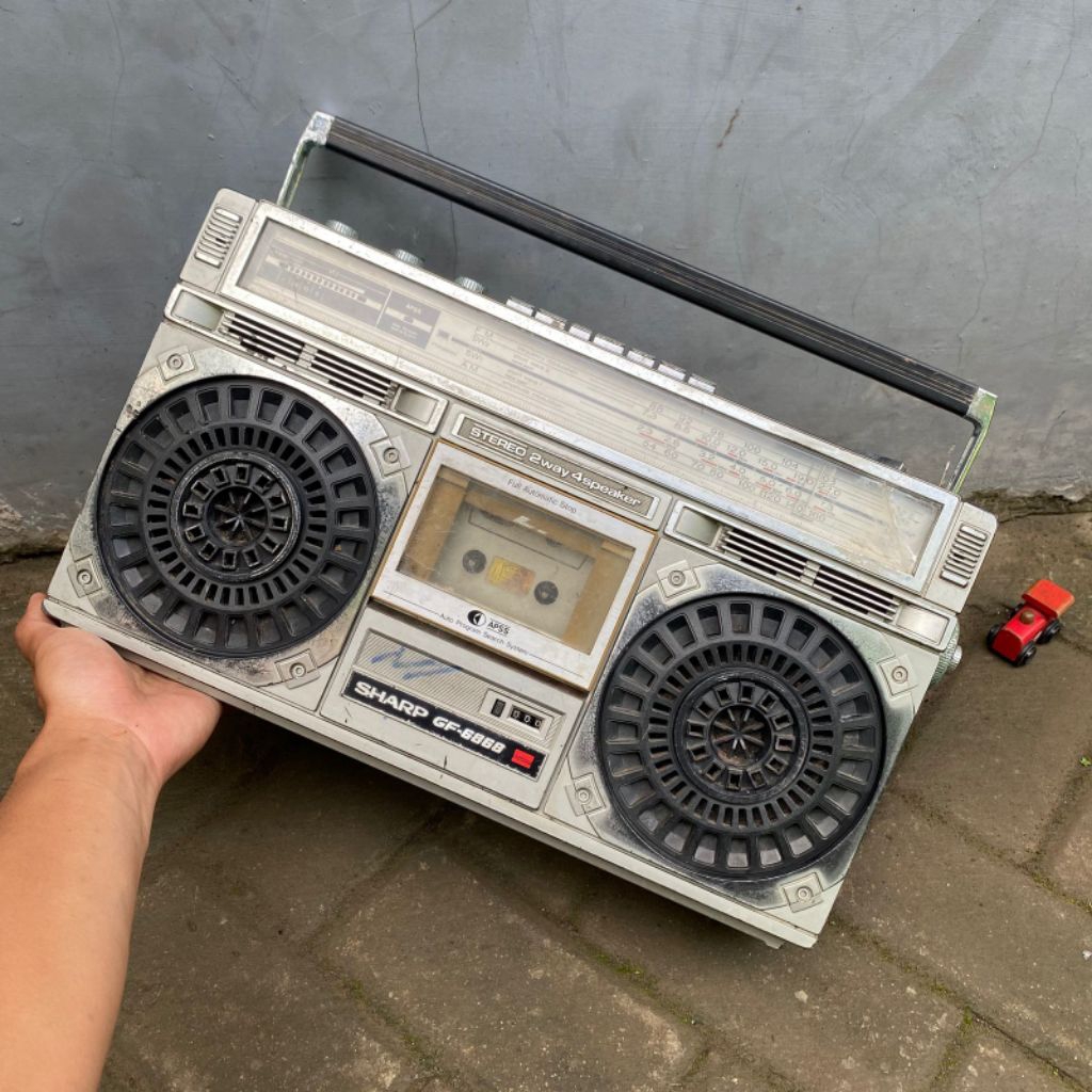 radio boombox sharp  radio kaset lawas radio sharp jadul radio jadul