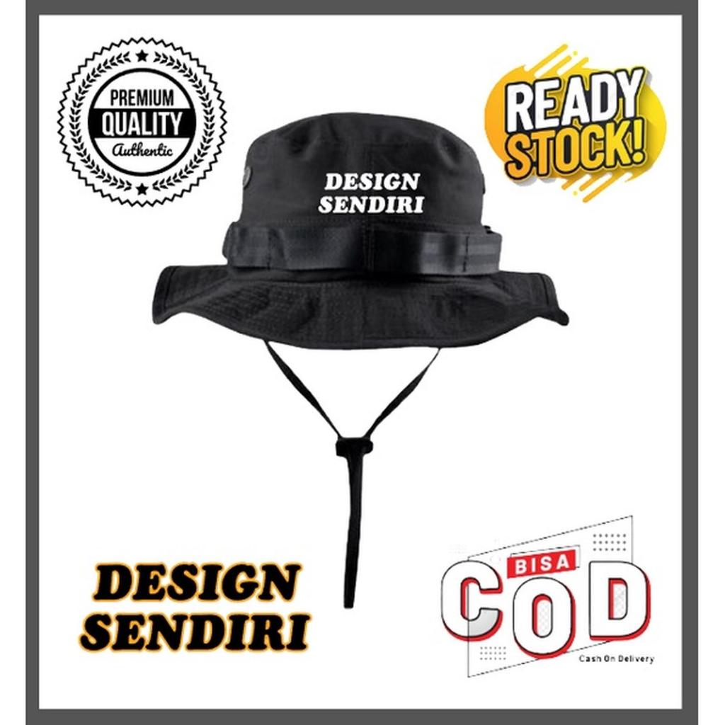 Topi Rimba Gunung Hat Cap Distro SABLON Custom Nama TULISAN GAMBAR LOGO FOTO BEBAS Outdoor olahraga 