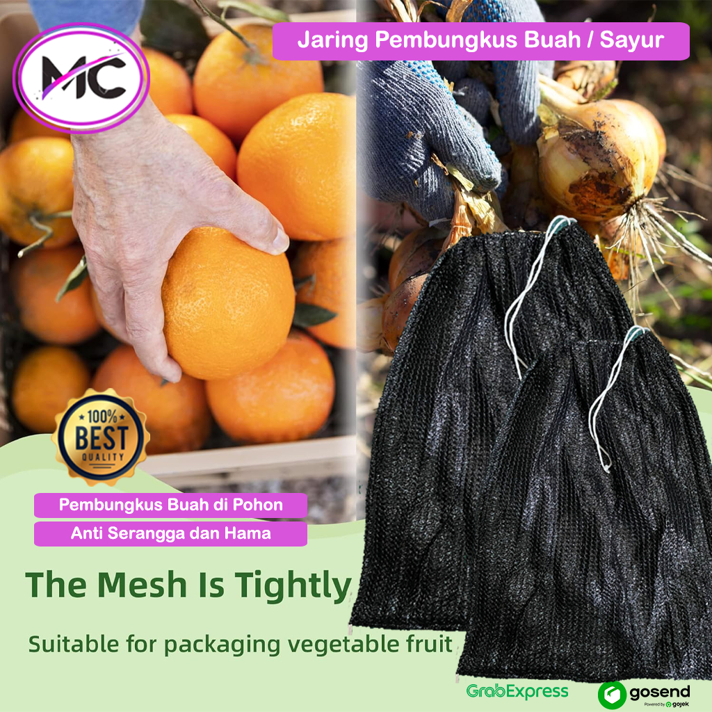 Jaring Pembungkus Buah Sayur Anti Serangga Brongsong Kantong Jaring Bungkus Buah di Pohon Lengkeng A