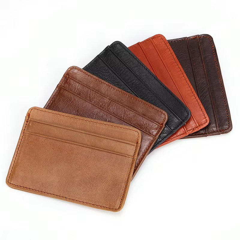 DOMPET KARTU KULIT ASLI WANITA & PRIA DOMPET KARTU TIPIS KULIT SAPI PAKET KARTU TIPIS KECIL