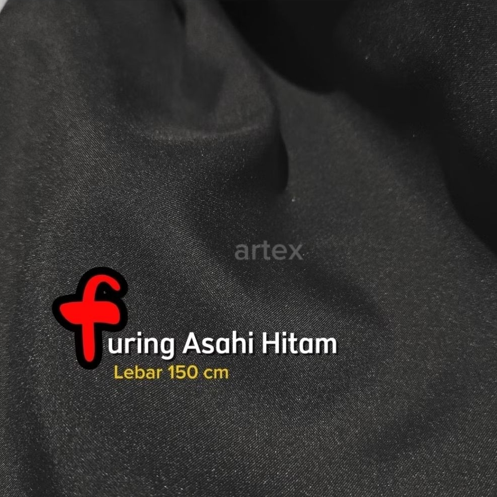 Kain Furing Asahi Hitam lebar 150 cm eceran per 25 cm