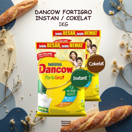DANCOW SUSU BUBUK FORTIGRO KEMASAN 1KG / 1000GR FROTIGRO COKLAT & FORTIGRO INSTANT