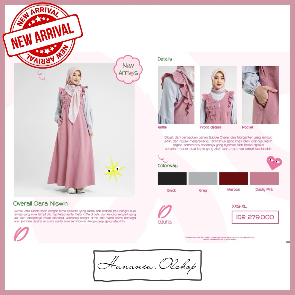 DISKON RABBANI - NEW ARRIVAL OverAll Dara Niswin Dluha | Overall Rabbani | Overall remaja