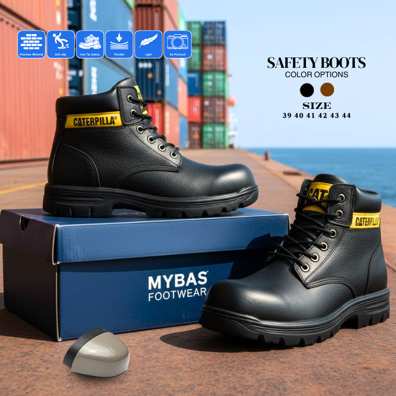 Sepatu Safety Pria || Sepatu Boots Safety Ujung Besi || Kerja Lapangan Proyek Bangunan
