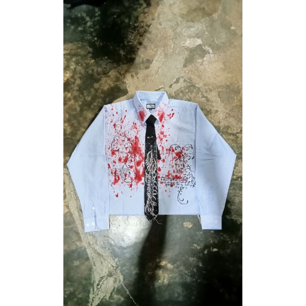 kemeja boxy+dasi reworked