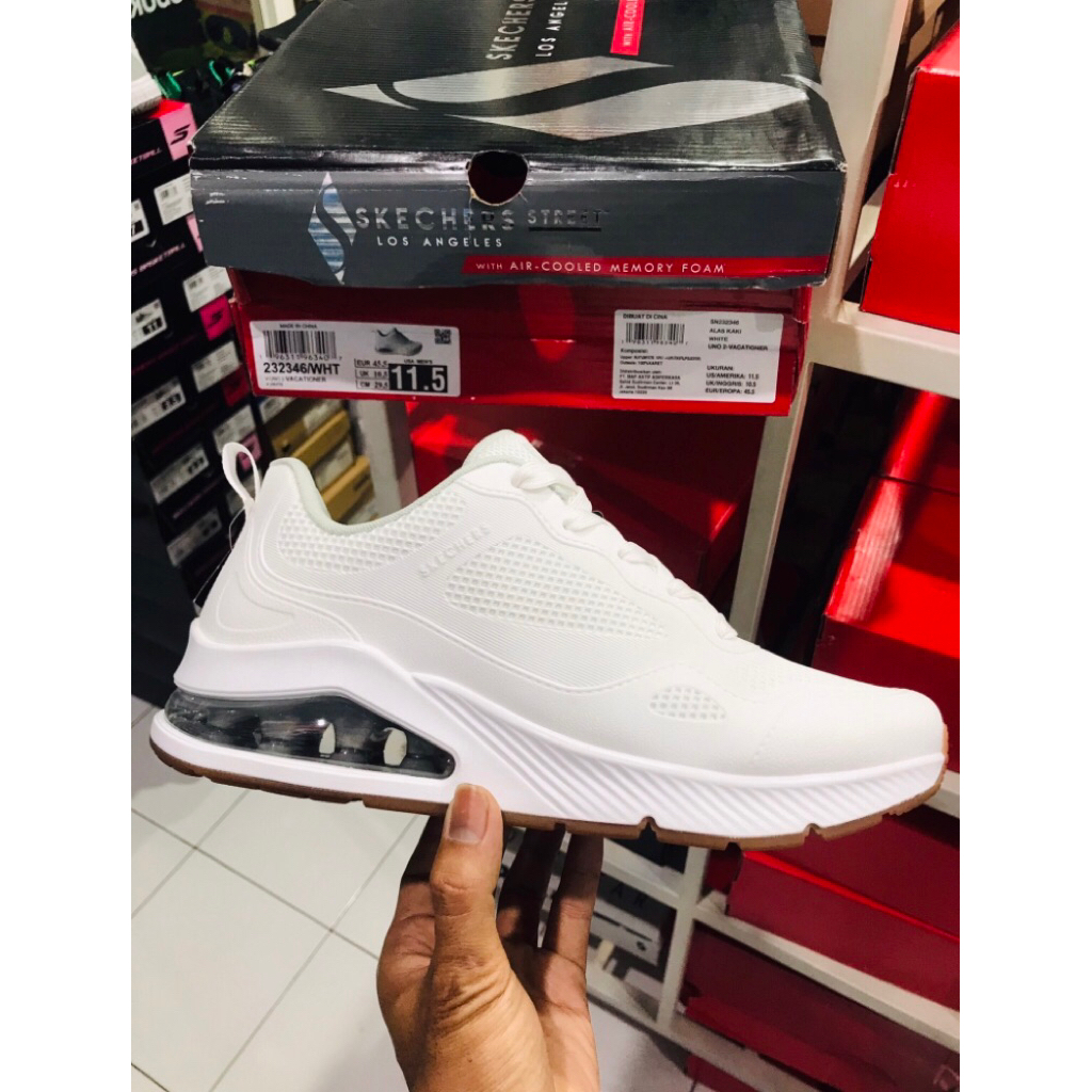 BIG SALE SKECHERS VACA PUTIH [23246] ORIGINAL SEPATU PRIA/RUNNING/LARI/SNEAKERS