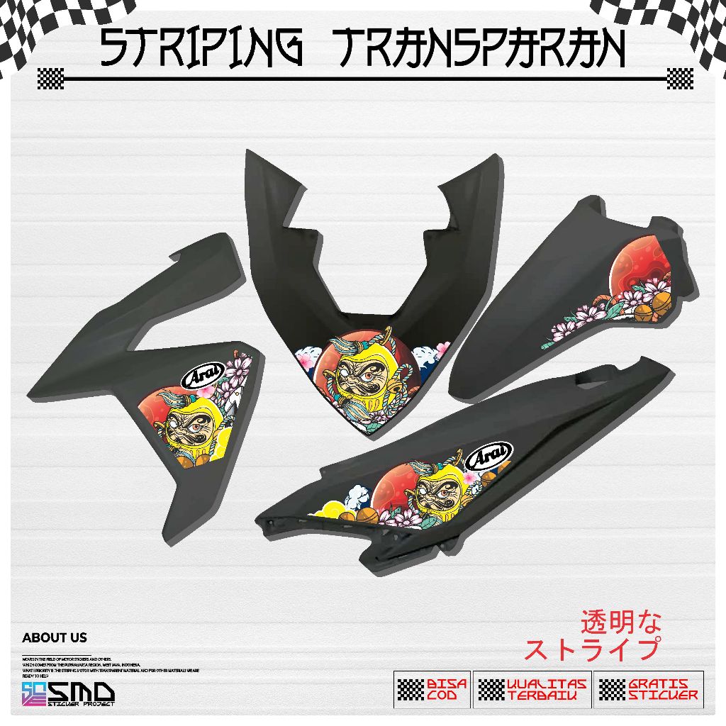 Striping Sticker Transparan Arai RX Honda VARIO LED OLD