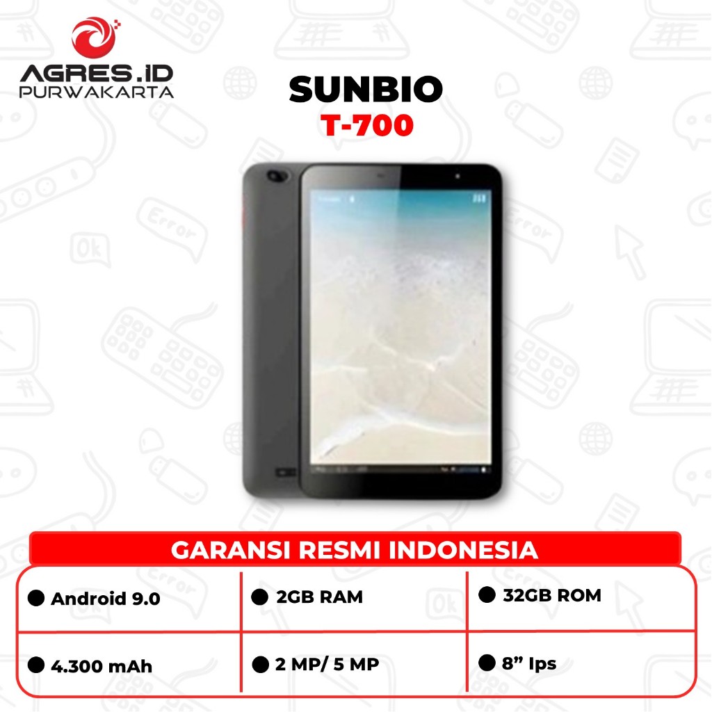Sunbio Tablet SB TM700 Ram 2GB Rom 32GB 8" 4G Garansi Resmi Indonesia