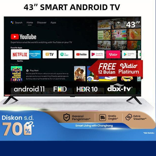 Changhong 43 Inch Newest Android 11 LED FHD TV Youtube - (L43G7N)