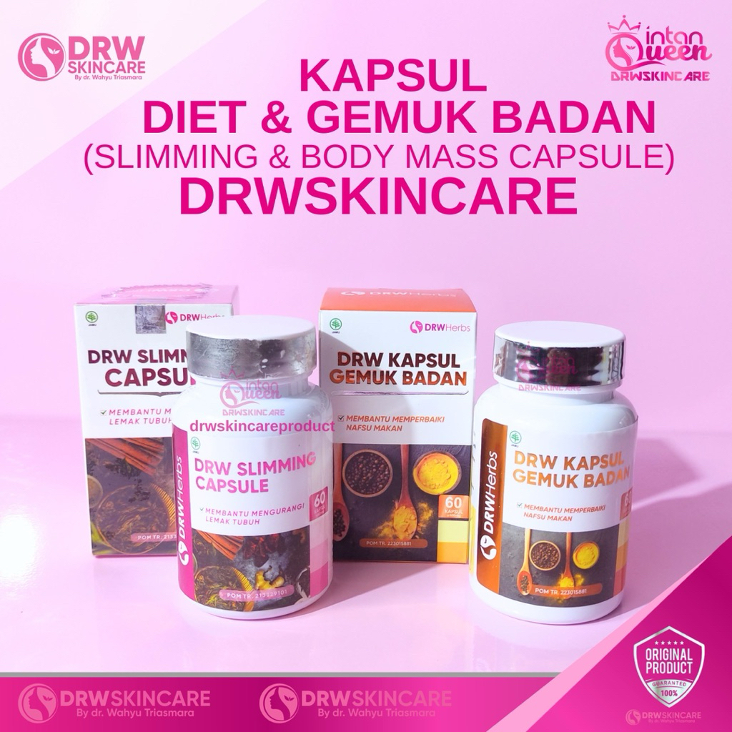 DRW Skincare Slimming Capsule Pil Kapsul Diet  & Pil Gemuk Body Mass 60 kapsul Suplemen BB Ideal