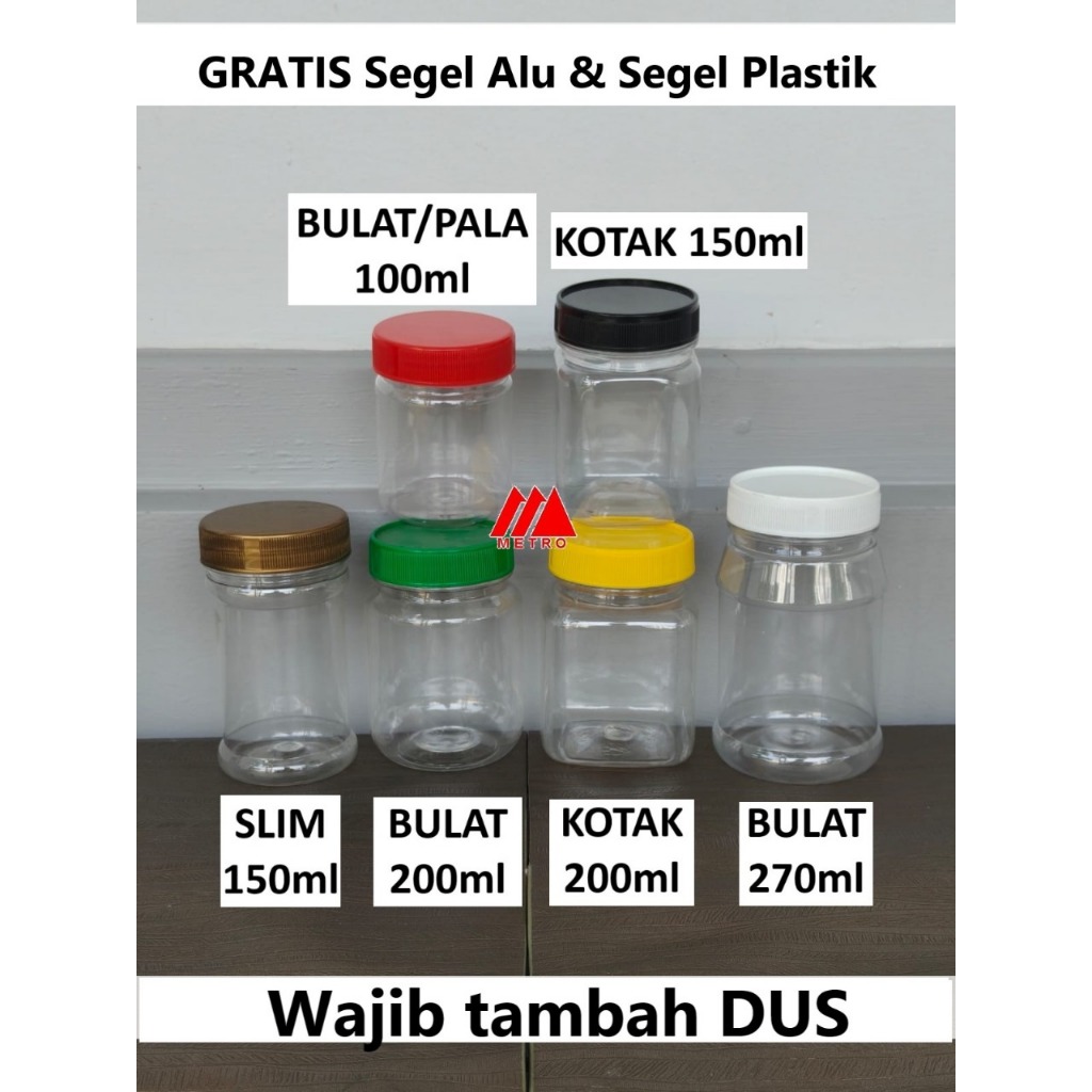GRATIS SEGEL ALU FOIL & SEGEL PLASTIK - Jual Terpisah DUS -Botol Plastik Toples Sambal Sambel Mini P