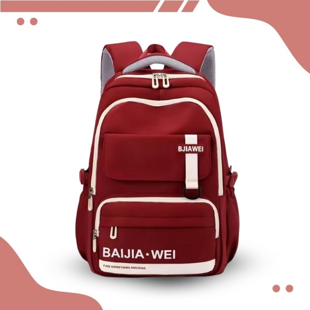 BAIJIA WEI - Tas Ransel Punggung Tas Ransel Baijia Wei 5 Warna dengan Banyak Bundling Tas Ransel Sek