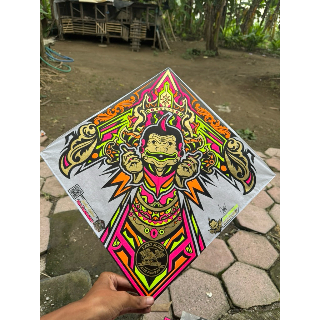 10pcs layangan sukhoi premium motif semar 5 warna original bambu petung