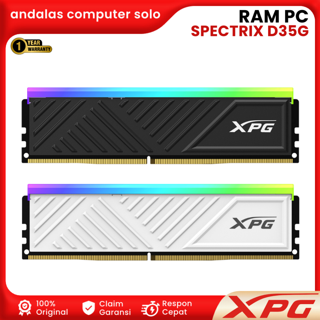 MEMORY RAM PC KOMPUTER ADATA SPECTRIX D35(G) DDR4 16GB (2x8GB) 3200Mhz RAM PC KOMPUTER