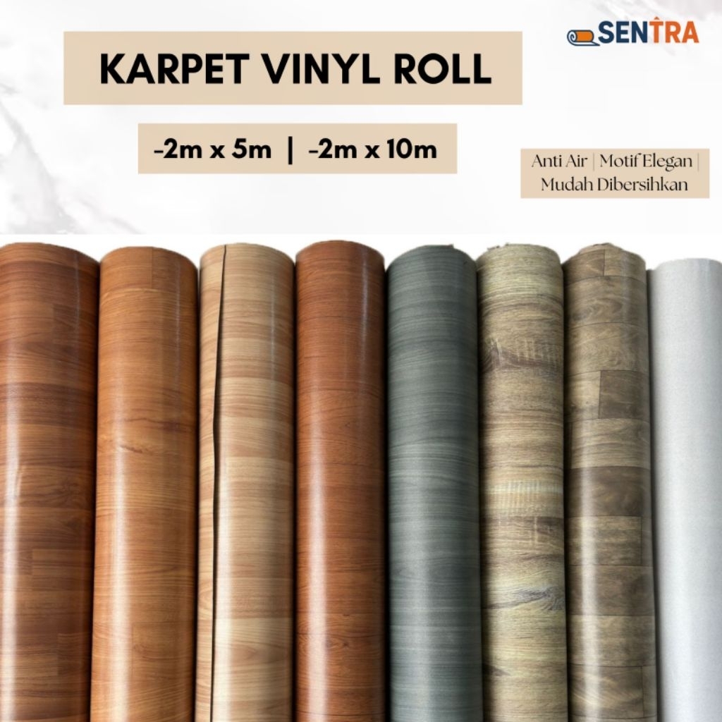 Karpet Vinyl Lantai Motif Kayu Perlak Lantai Tebal Anti Air Waterproof