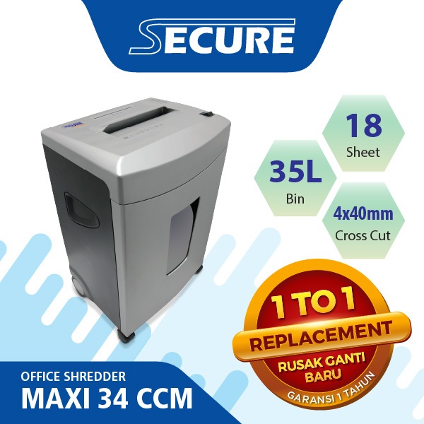 SECURE Paper Shredder Maxi - 34CCM MAXI