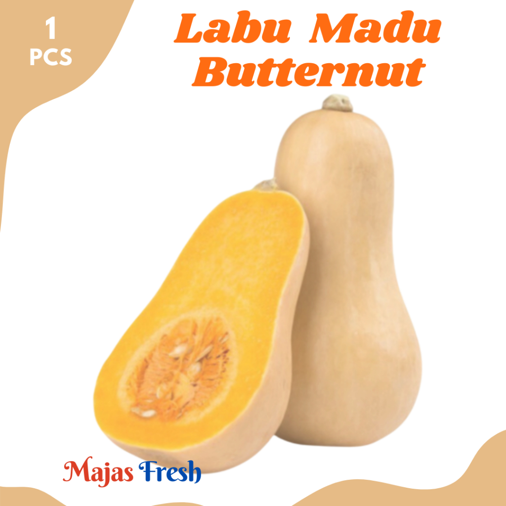 LABU MADU Segar - Sayur Labu Butternut Pumpkin Fresh | Size 0,9-1,2Kg [ Harga Per PCS ]