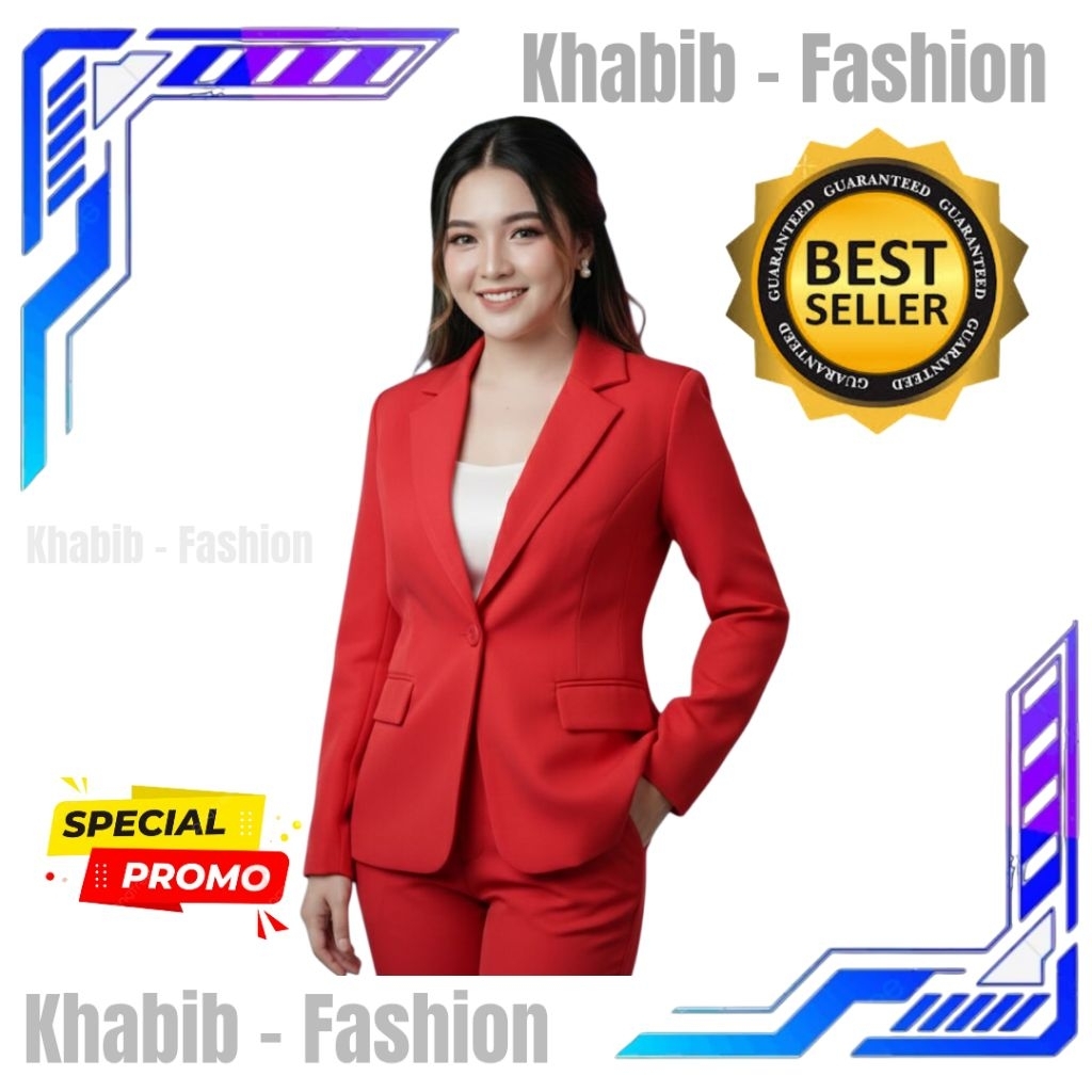 JAS FORMAL / JAS RESMI / JAS ALMAMATER / JAS WISUDA / JAS BLAZER WANITA WARNA MERAH TERANG