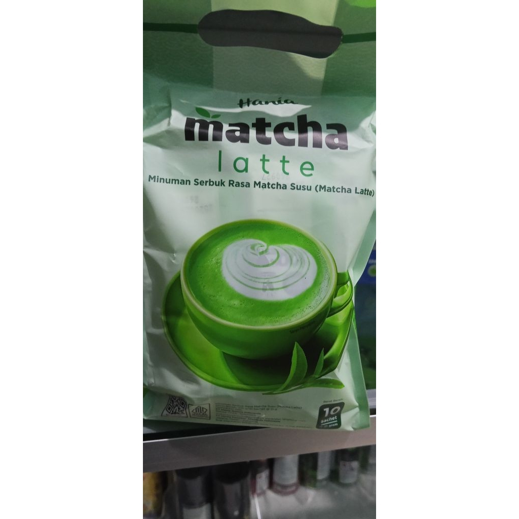Hania Matcha Latte HNI minuman teh susu hijau isi 10sachet