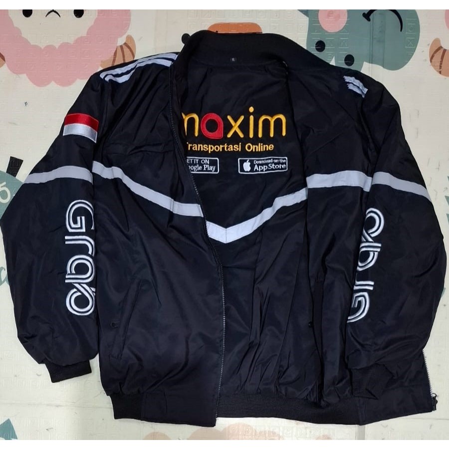 JAKET GRAB ITEM MAXIM ITEM READY SIZE JUMBO 6XL JG JAKET BOLAK BALIK GRAB MAXIM ITEM SEMUA BAHAN TAS