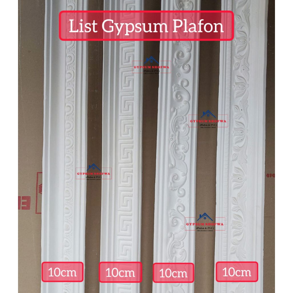 Gypsum Shofwa - Lis gypsum plafon motif ukuran 10 cm / List profil gipsum gypsum motif 10 cm / toko 