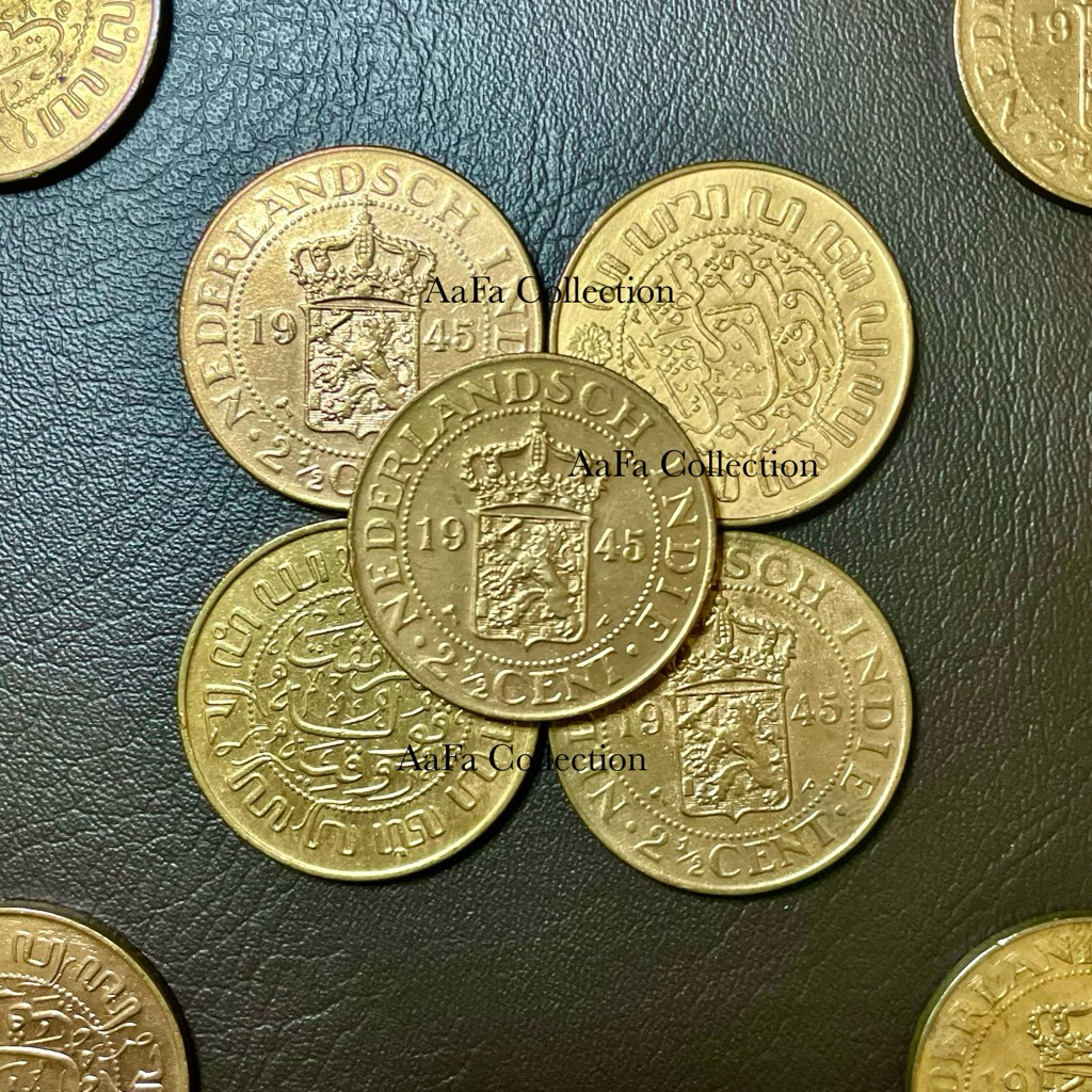 UANG KOIN KUNO 2½ CENT NEDERLANDSCH INDIE 1945