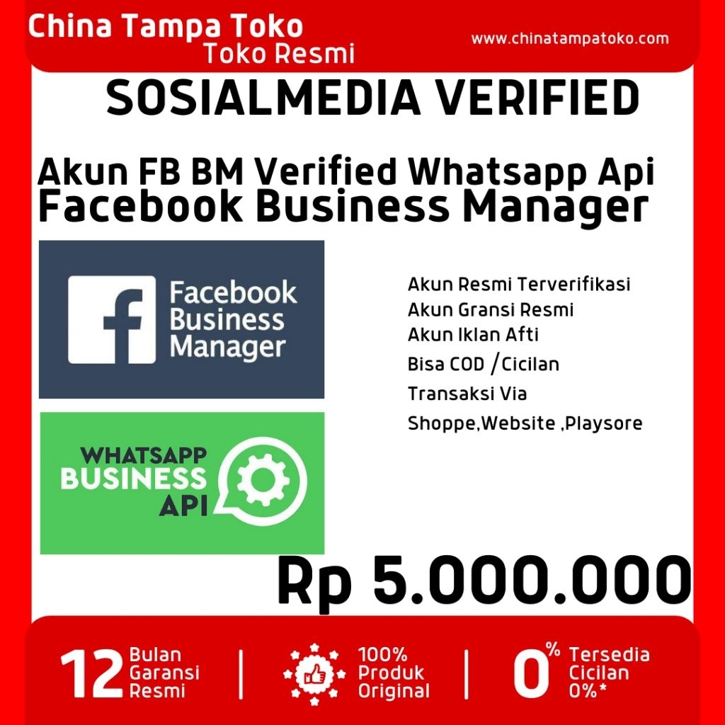Jasa Verified Sosmed FB BM WABA API