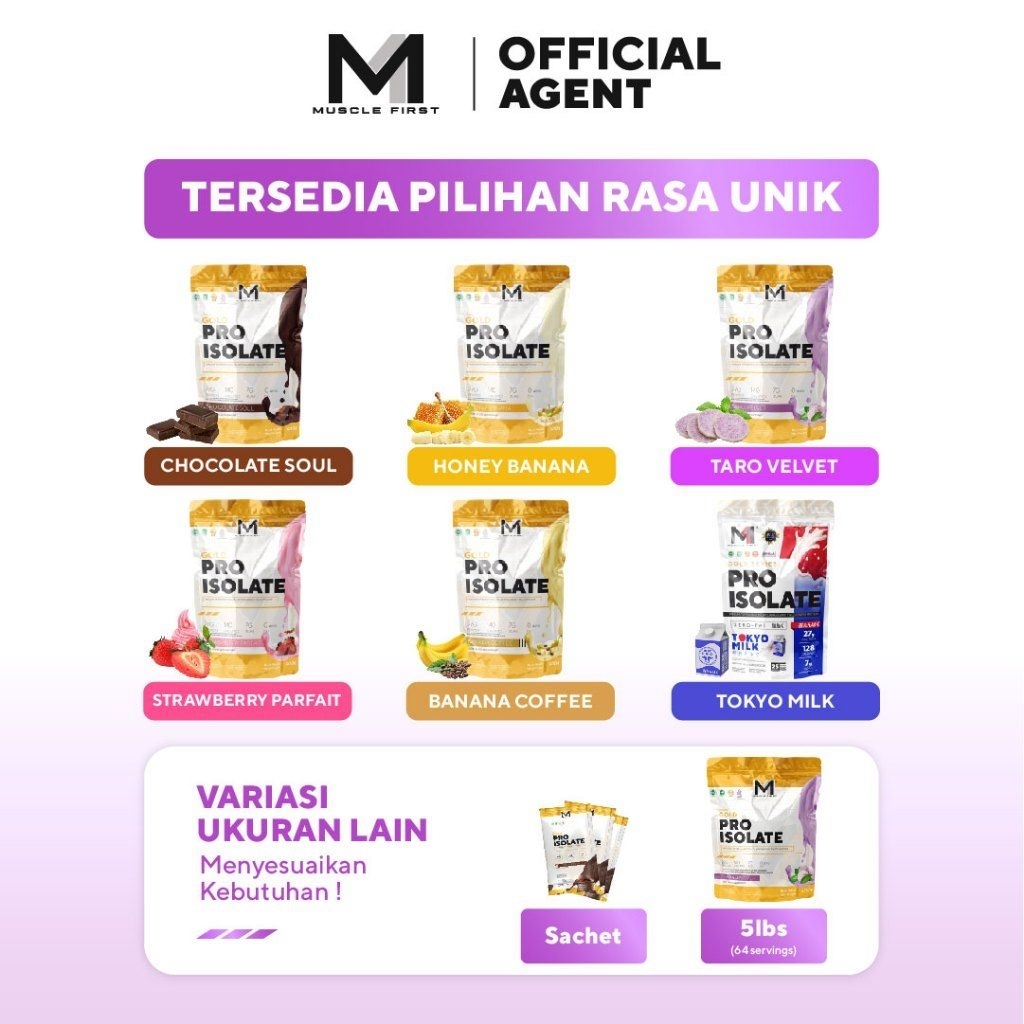 MUSCLE FIRST Pro Isolate 2 lbs / 900 gr - Susu Whey Protein Isolate Suplemen Fitness