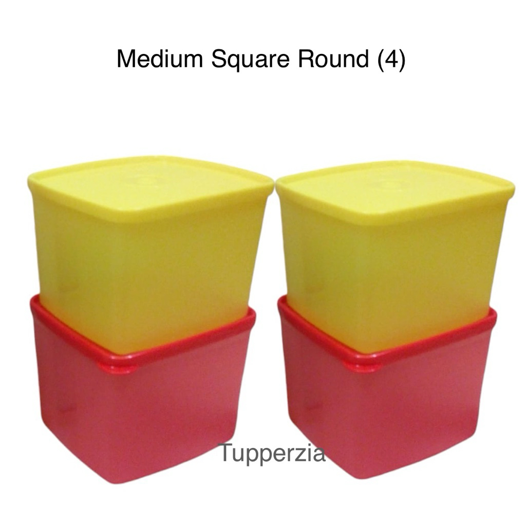 Medium square Round (4) Tupperware