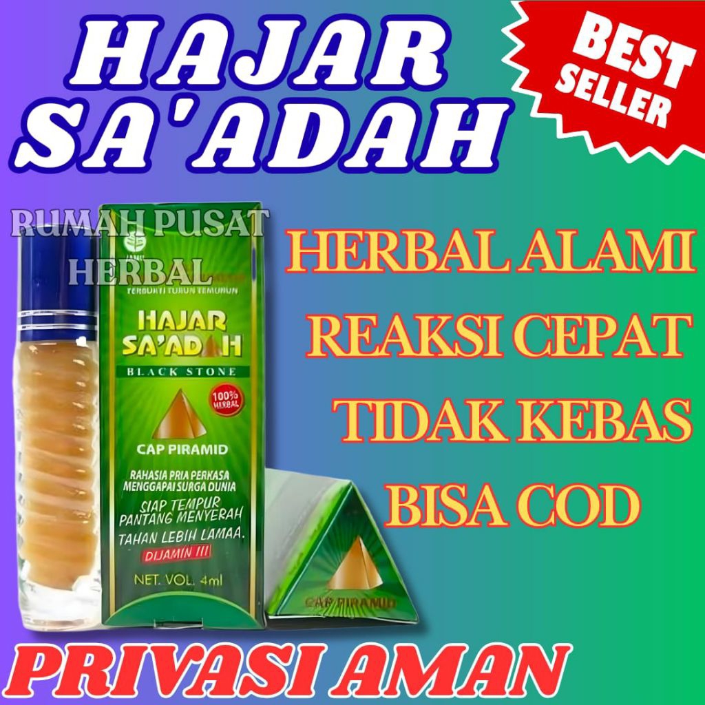 Hajar Saadah Obat Kuat Pria Tahan Lama Tidak Kebas Hj Asli 100% Original