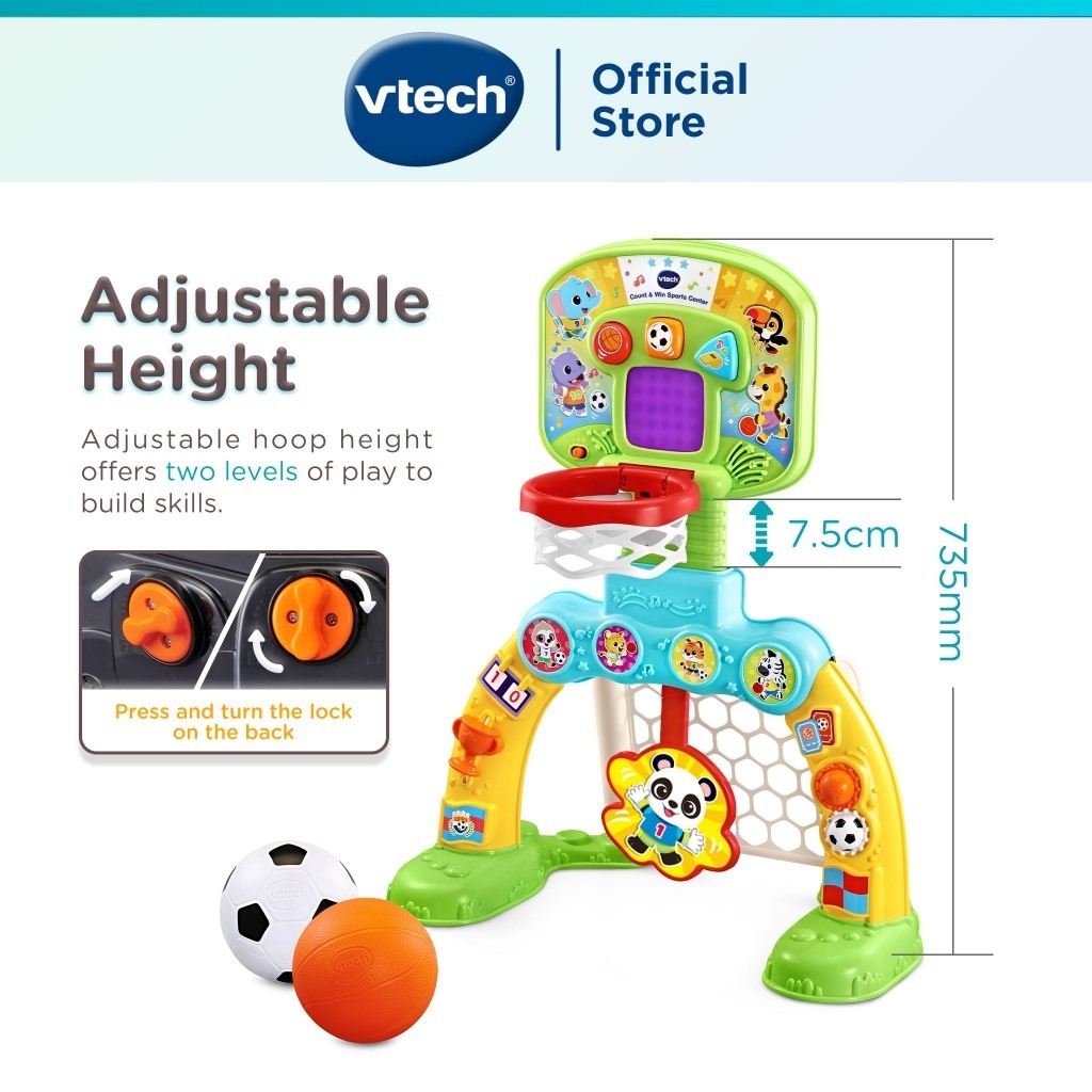 Vtech 2 In 1 Count & Win Sports Centre Basketball Football Sports Toys (