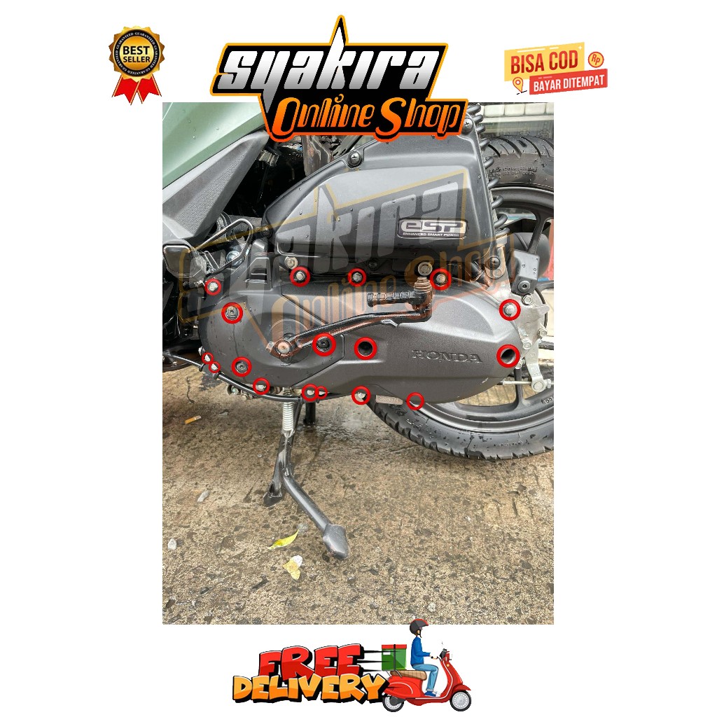 BAUT BAK CVT 1 SET ( 17 BAUT ) GENIO BEAT DELUXE SCOOPY STREET NEW PRESTIGE TAHUN 2018 - 2025 CBS IS