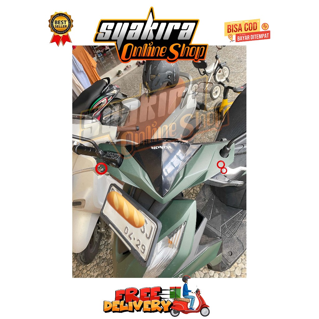 BAUT HANDLE KANAN KIRI ( 3 BAUT + 1 MUR ) GENIO BEAT DELUXE SCOOPY STREET NEW PRESTIGE TAHUN 2018 - 