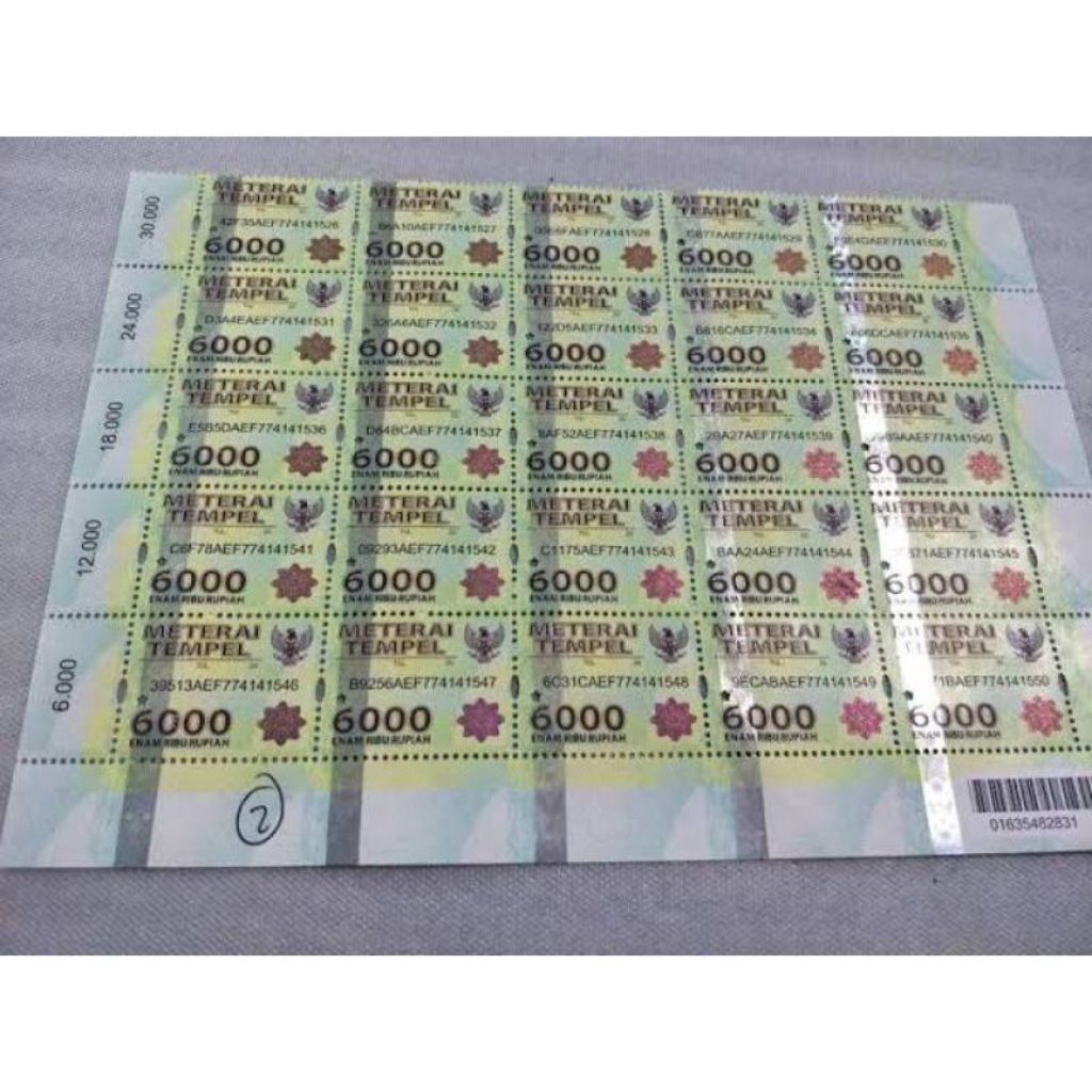 Materai 6000 Asli Kantor pos