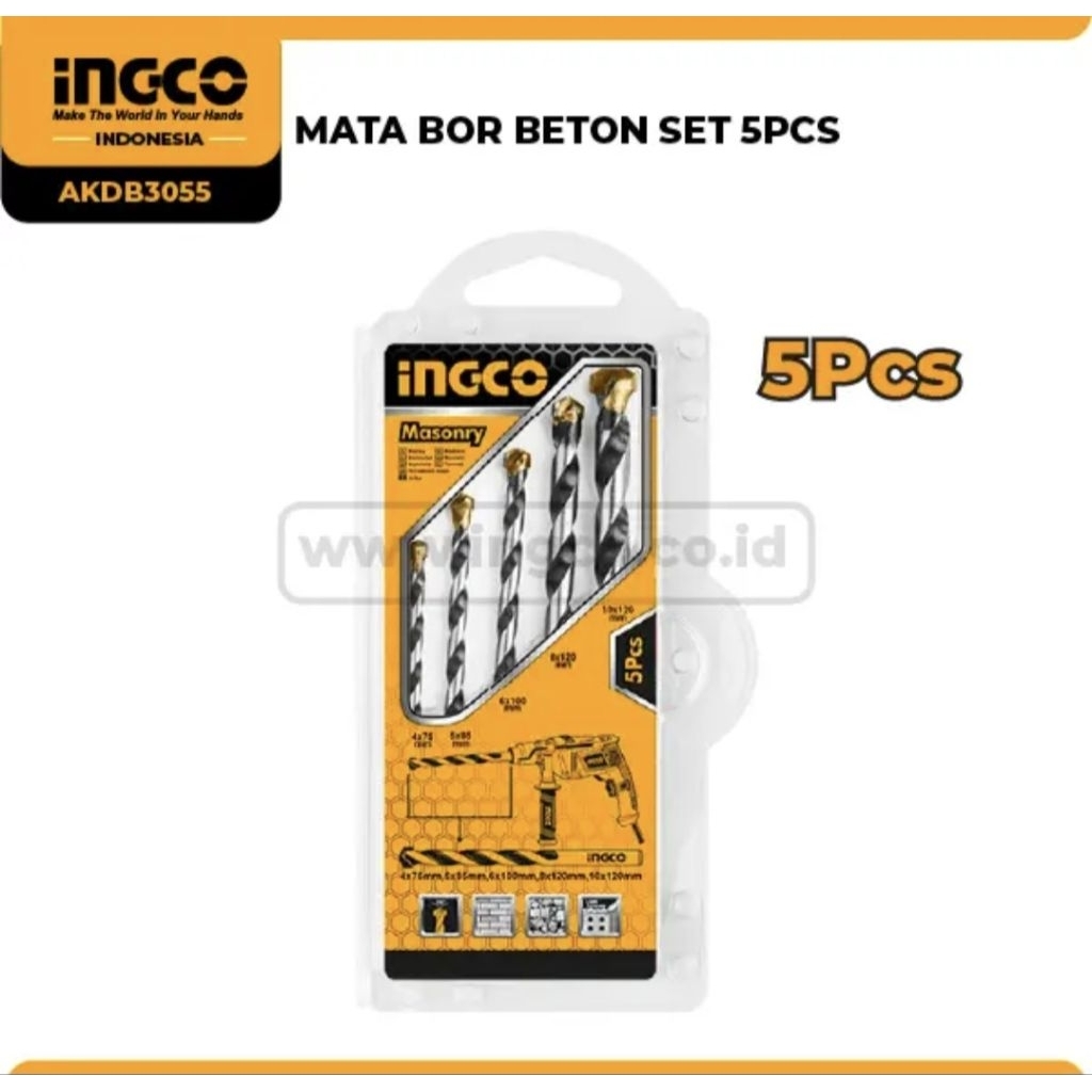 MATA BOR BETON SET 5PCS INGCO