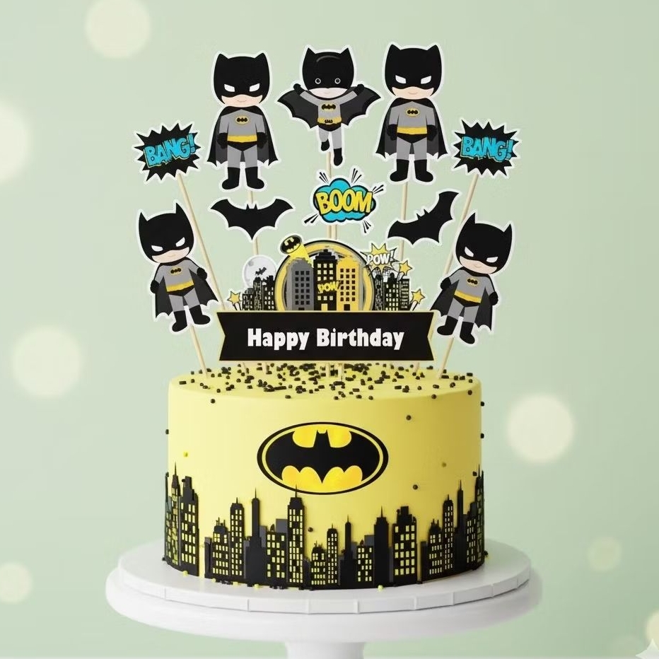 Topper BATMAN | Topper BATMAN CUSTOM Nama | Hiasan Cake  BATMAN
