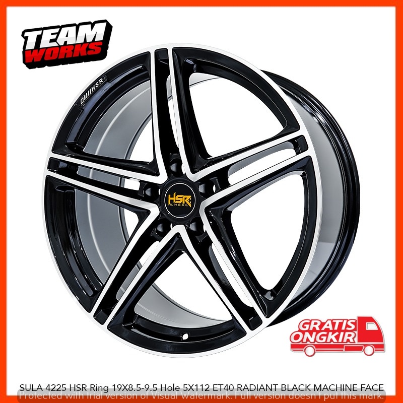 VELG MOBIL MODEL CELONG HSR SULA RING 19 LEBAR 85/95 ET 40 BUAT BMW AUDI LEON PELAK RING 19 BLACK