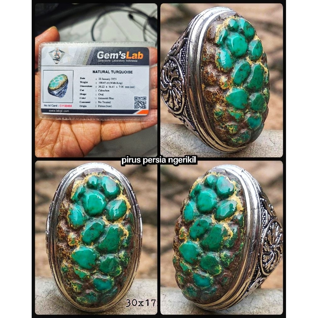 BATU AKIK PIRUS NGERIKILAN ASLI IJO DAUN JUMBO PERSI