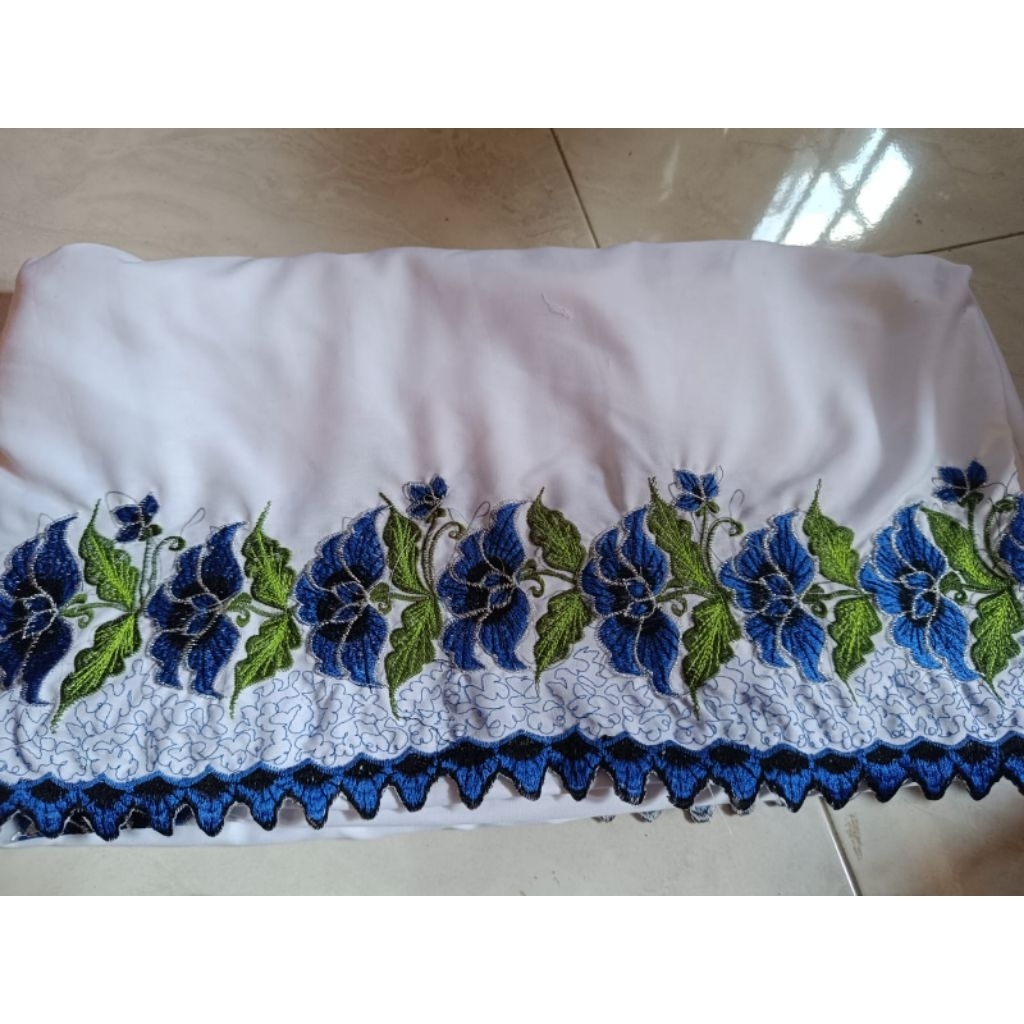MUKENAH warna putih premium,mukenah katun,mukenah santri,mukenah terusah bordir