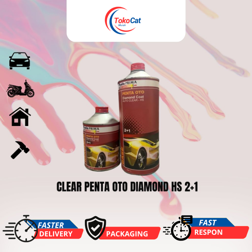 Vernis Penta Oto Diamond HS 2+1 Auto Clear Coat Pelindung Cat Mobil dan Motor