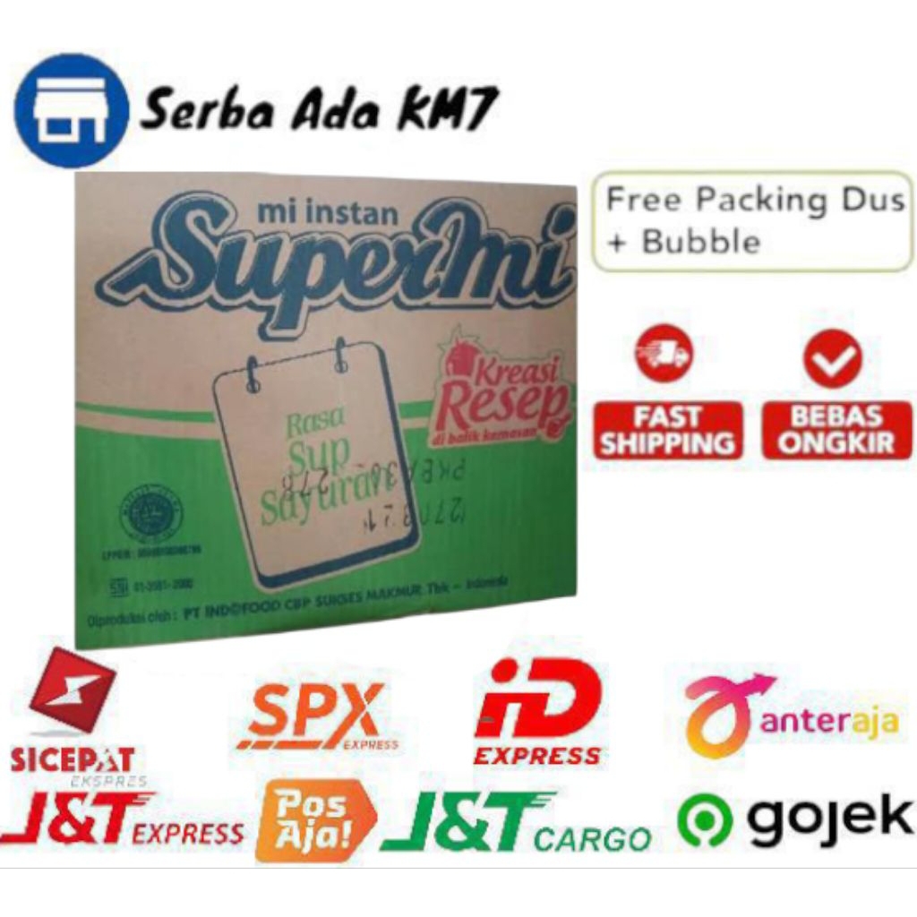 SUPERMI MIE GORENG RASA SUP SAYURAN 1 DUS ISI (40 PCS)