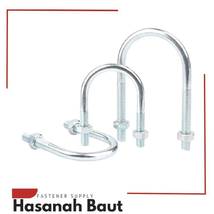 U-Bolt 3" Carbon Steel Finishing Galvanis