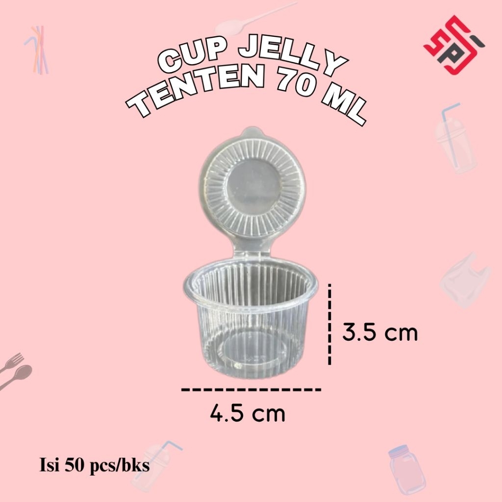 Cup Pudding Tenten 70ml/Tenten Cup 70ml/Cup Agar - Agar isi 50 pcs