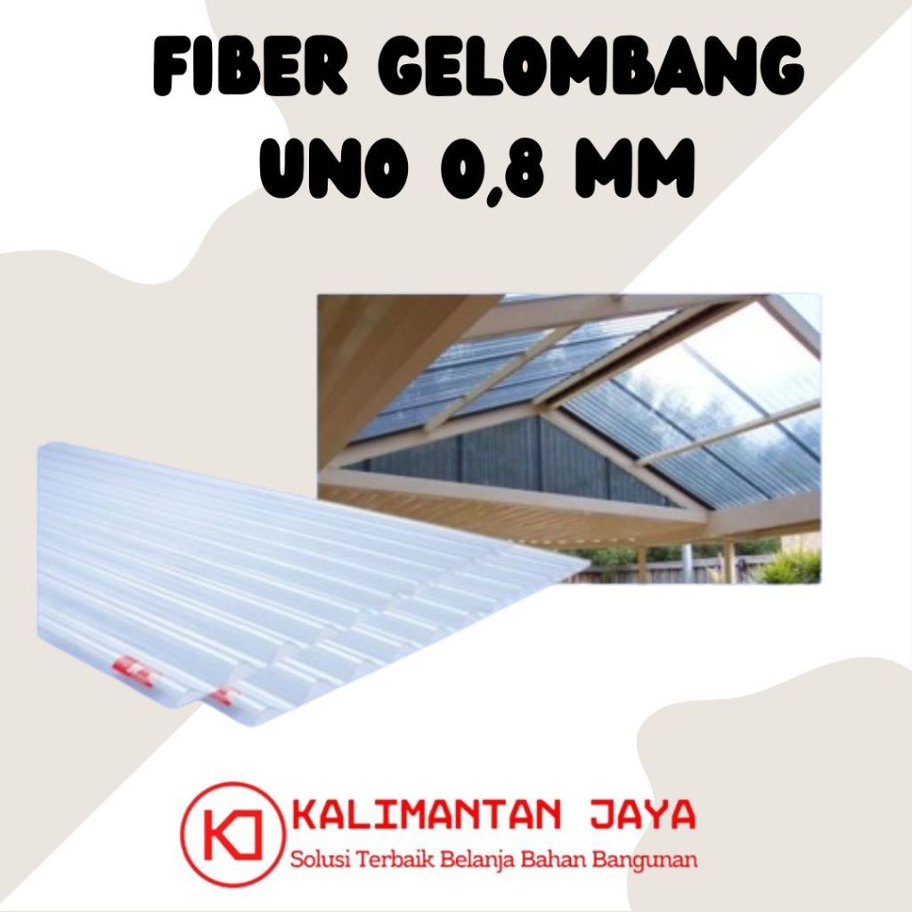 (EXPEDISI) Fiber Gelombang Asbes Bening UNO 0.8mm Anti UV