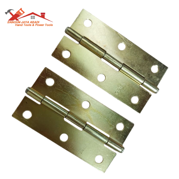 Engsel Tipis Plat Stainless Kuning 3 Inch Engsel Kupu Kecil Pintu Lemari Laci Kandang Anti Karat BJA